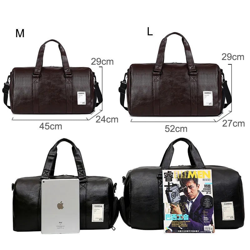 Leather Gym Bags Fitness Training Sports Bag For Men Women Sac De Sport Gymtas Travel Luggage Traveling Outdoor Yoga Bag XA627A