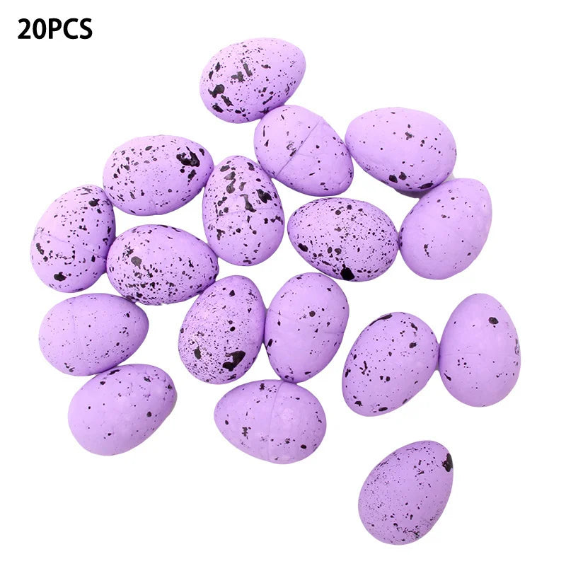 20/50pcs Easter Eggs Multi Size Colorful Foam Eggs For Easter DIY Wreath Decoration Kids Gifts Easter Home Party Favor Supplies