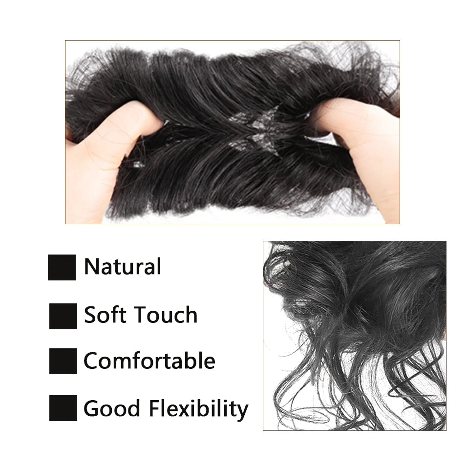 LUPU Synthetic Hair Bun Chignon Messy Curly Hair Band Elastic Scrunchy False Hair Pieces For Women Hairpins Black Brown