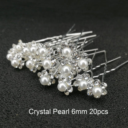 Women U-shaped Pin Metal Barrette Clip Hairpins Simulated Pearl Bridal Tiara Hair Accessories Wedding Hairstyle Design Tools