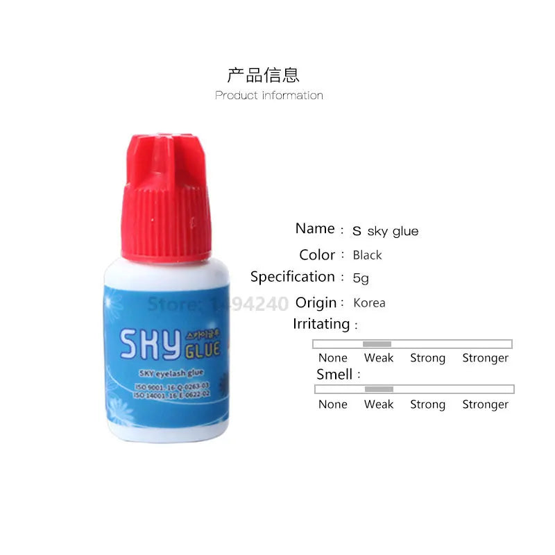 0.5s dry time Most Powerful Fastest Korea Sky Glue RA01 for Eyelash Extensions MSDS Adhesive 5ml Red Cap