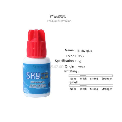 0.5s dry time Most Powerful Fastest Korea Sky Glue RA01 for Eyelash Extensions MSDS Adhesive 5ml Red Cap