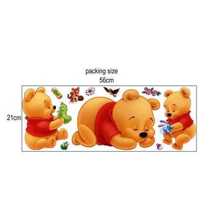 3d Winnie The Pooh Wall Stickers For Kids Rooms Removable Baby Bedroom Cartoon Nursery Children Boys  Girls Wall Decals