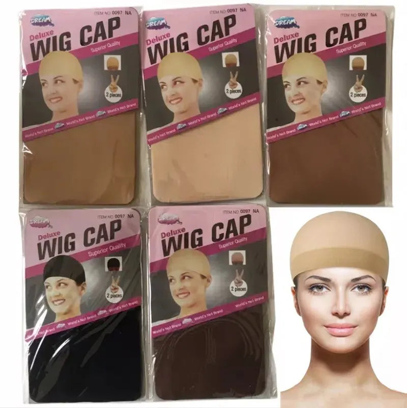 2 Pieces/ Cheap Hair New Stocking Cap For Wigs Net For Wigs Bald Cap Nylon Stocking Wig Cap Stretchy