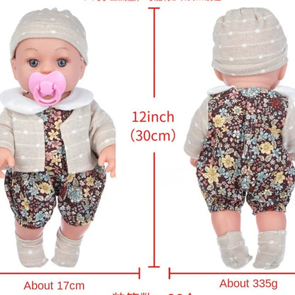 12in/30cm Reborn Baby Doll – Soft Silicone Baby Doll for Kids, Educational Simulation Doll, Perfect Gift for Birthday & Christmas