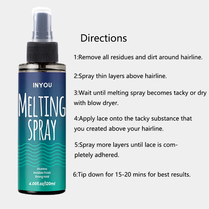 Lace Melting Spray, Lace Wig Melting Spray ,Strong Natural Finishing Hold, Wig Melting Spray & Hair Adhesive for Wigs