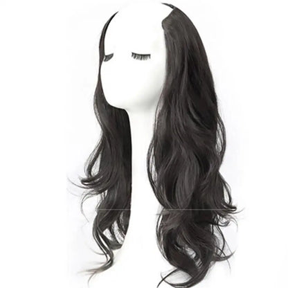 Synthetic Women Long Curly Invisible Seamless V-shaped Wig Simulated Increase Volume Fluffy High-level One-piece Hair Extension