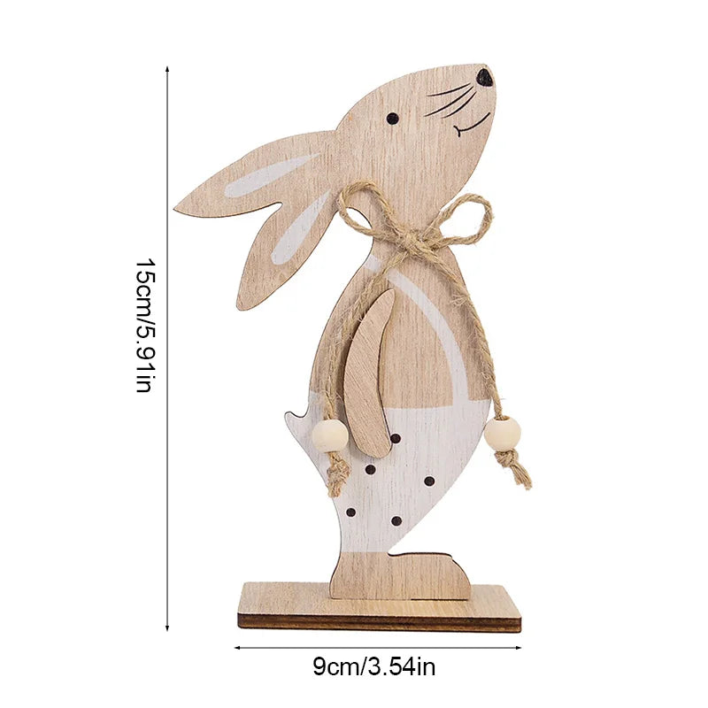 Easter Wooden Rabbit Ornament Cute Standing Bunny for Spring Easter Home Table Decoration Party DIY Crafts Kids Favors Gift 2025