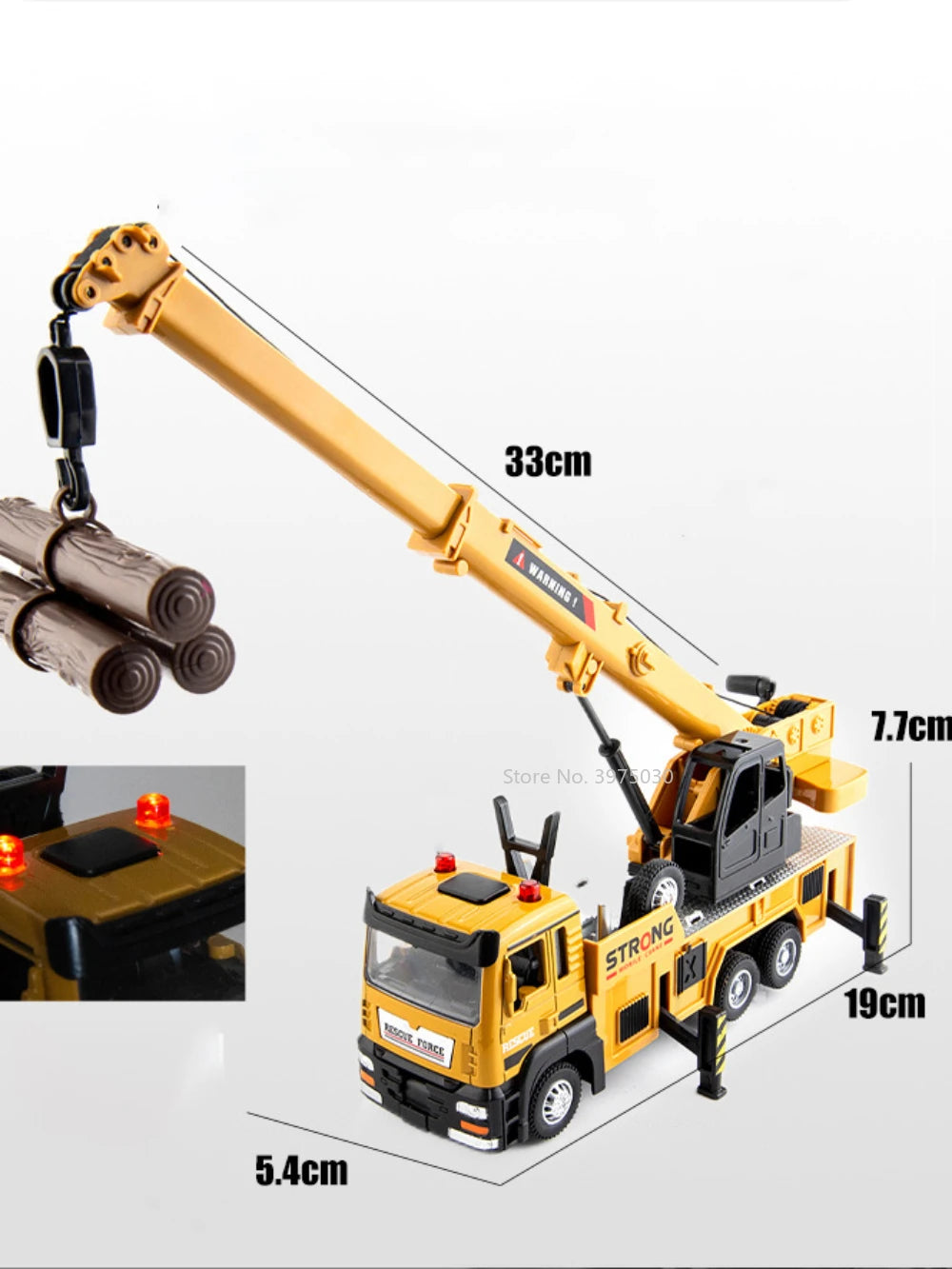 1/32 Crane Truck Alloy Car Model Diecast Metal Toy Simulation Engineering Vehicles with Sound and Light Model for Children Gifts