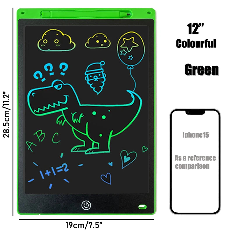 16/12 Inch LCD Drawing Tablet – Colorful Writing Pad for Kids – Doodle Board for 3-8 Year Old Boys & Girls – Creative Toddler Toys