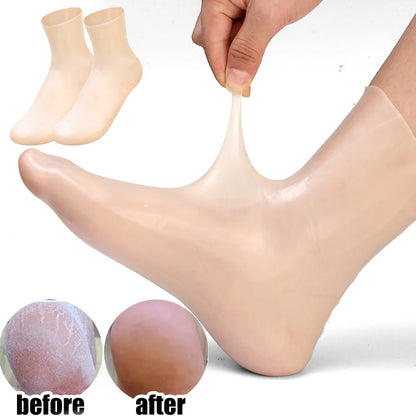 Extended Silicone Foot Socks Moisturizing Foot Care Socks Soften Dead Skin Massage Moisturizing Spa Pedicure Gel Sock Feet Tools