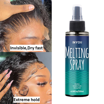 Lace Melting Spray, Lace Wig Melting Spray ,Strong Natural Finishing Hold, Wig Melting Spray & Hair Adhesive for Wigs