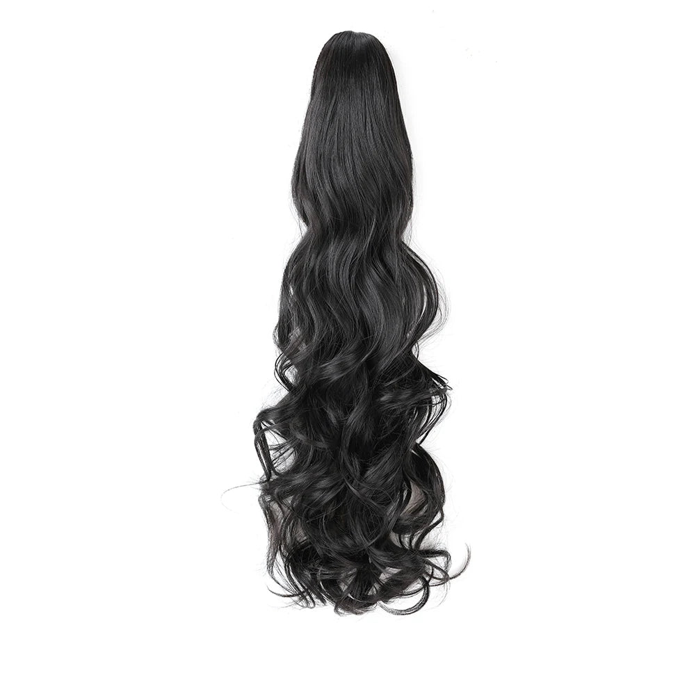 Claw Clip in Ponytail Extension Synthetic Hairpiece Curly Wavy Hair Extension 18&24 inch Long Ponytail Hairpieces for Women Girl