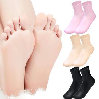 Extended Silicone Foot Socks Moisturizing Foot Care Socks Soften Dead Skin Massage Moisturizing Spa Pedicure Gel Sock Feet Tools