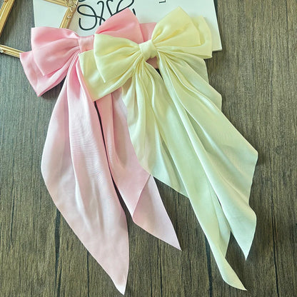 Bow Ribbon Hair Clip for Women Bowknot Barrettes Girls Solid Stain Spring Ponytail Clip Headband Hair Accessories Headwear Gift