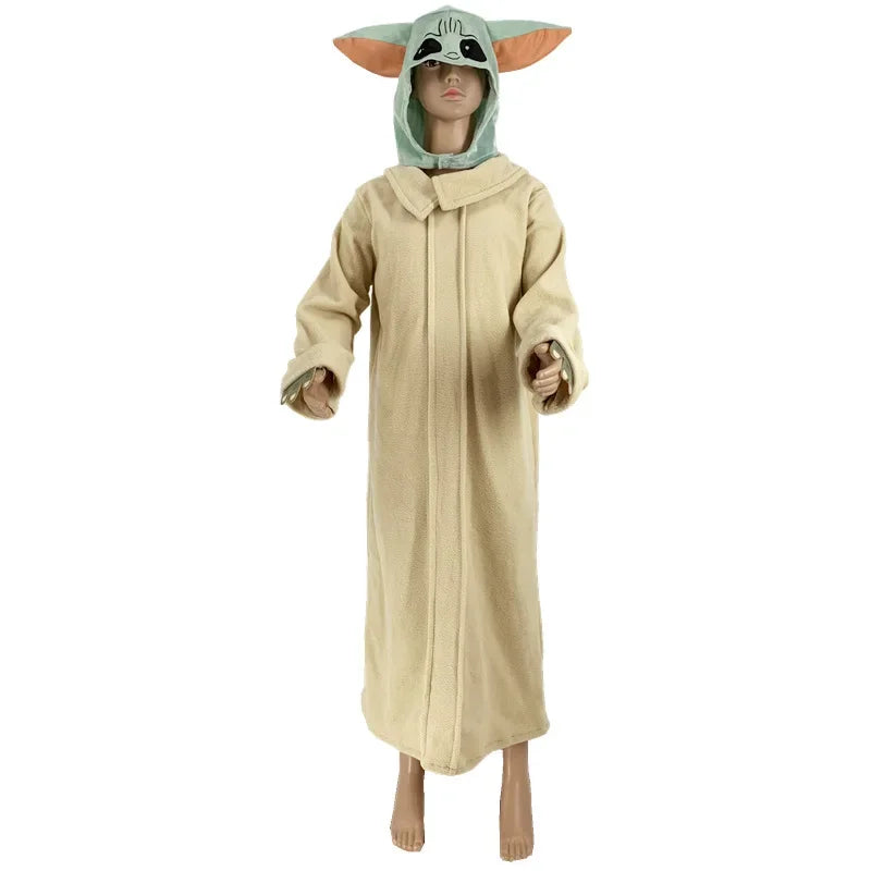 Halloween Star Wars Mandalorian Yoda Baby Costume Set – Perfect for Children’s Cosplay, Birthday Party, and Carnival (3-10 Years)