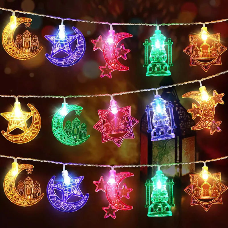 Ramadan Decoration Lighted Birch Trees Star Moon String Lights Eid Mubarak Tabletop Tree Decoration Islamic Muslim Kareem Party