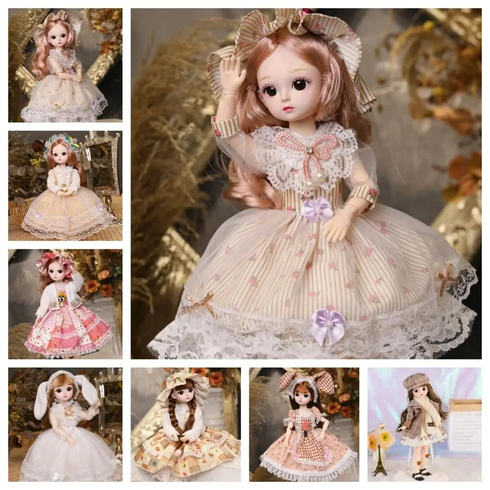 30CM Movable Joint Baby Doll – Dress-Up Princess Toy with 3D Makeup, Cute and Safe Doll for Toddlers and Kids (6-12Y)