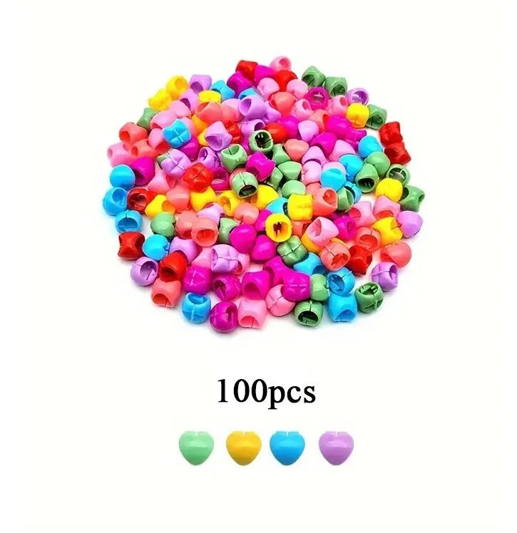 100Pcs Colorful Small Girls Hair Clips Cute Flower Star Hair Claws Styling Hair Braid Hairpins Kids Hair Accessories Headwear