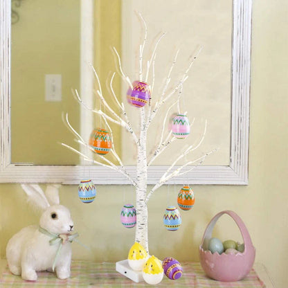 60cm Easter Birch Tree Led Light Easter Decorations Easter Eggs Hanging Ornaments Happy Easter Party Table Home Decor Kids Gifts