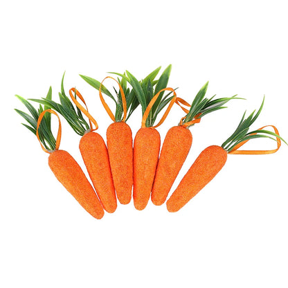 6Pcs Easter Eggs Foam Carrot Hanging Ornaments for Home Decoration Easter Tree Pendants Basket Decor Kids Birthday Favors 2025