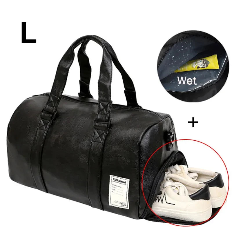 Leather Gym Bags Fitness Training Sports Bag For Men Women Sac De Sport Gymtas Travel Luggage Traveling Outdoor Yoga Bag XA627A