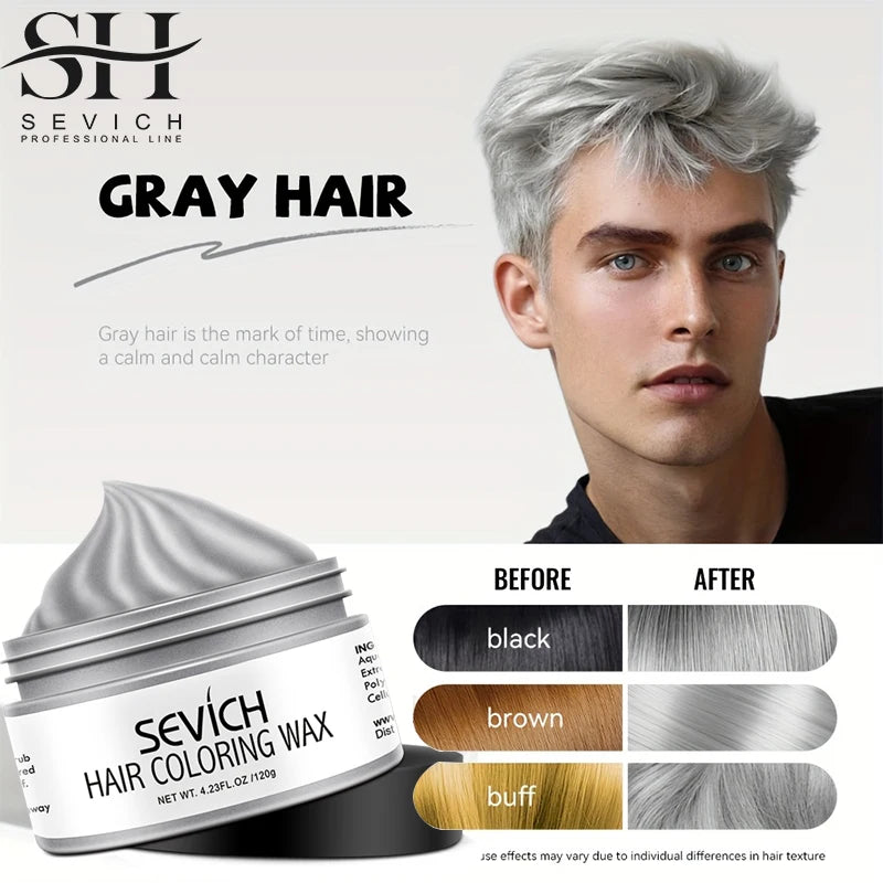 SEVICH 120g Hair Colour Wax Easy To Wash DIY Hairs Dyed Mud Dye for Eyebrow Beards Coloring Styling Temporary Hair Colour Cream