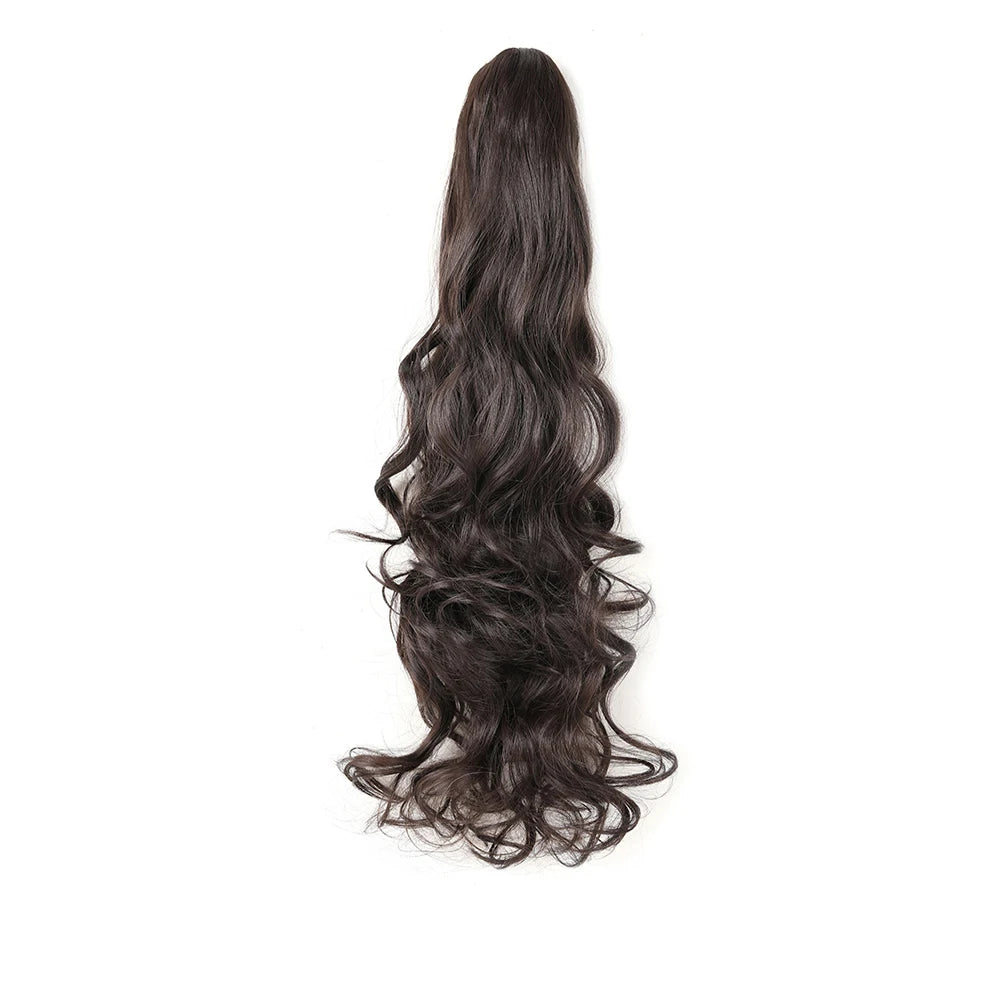 Claw Clip in Ponytail Extension Synthetic Hairpiece Curly Wavy Hair Extension 18&24 inch Long Ponytail Hairpieces for Women Girl