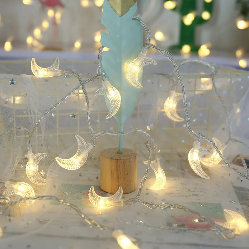 Ramadan Decoration Lighted Birch Trees Star Moon String Lights Eid Mubarak Tabletop Tree Decoration Islamic Muslim Kareem Party