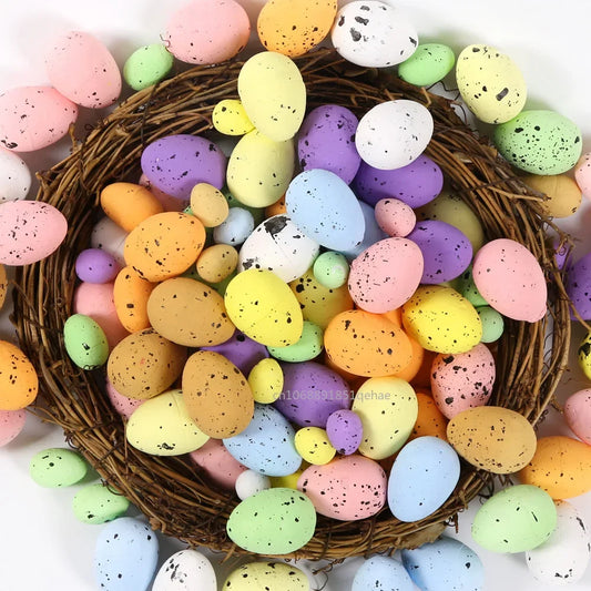 100PCS Easter Eggs Multi Size Colorful Foam Eggs For Easter DIY Wreath Decoration Kids Gifts Easter Home Party Favor Supplies