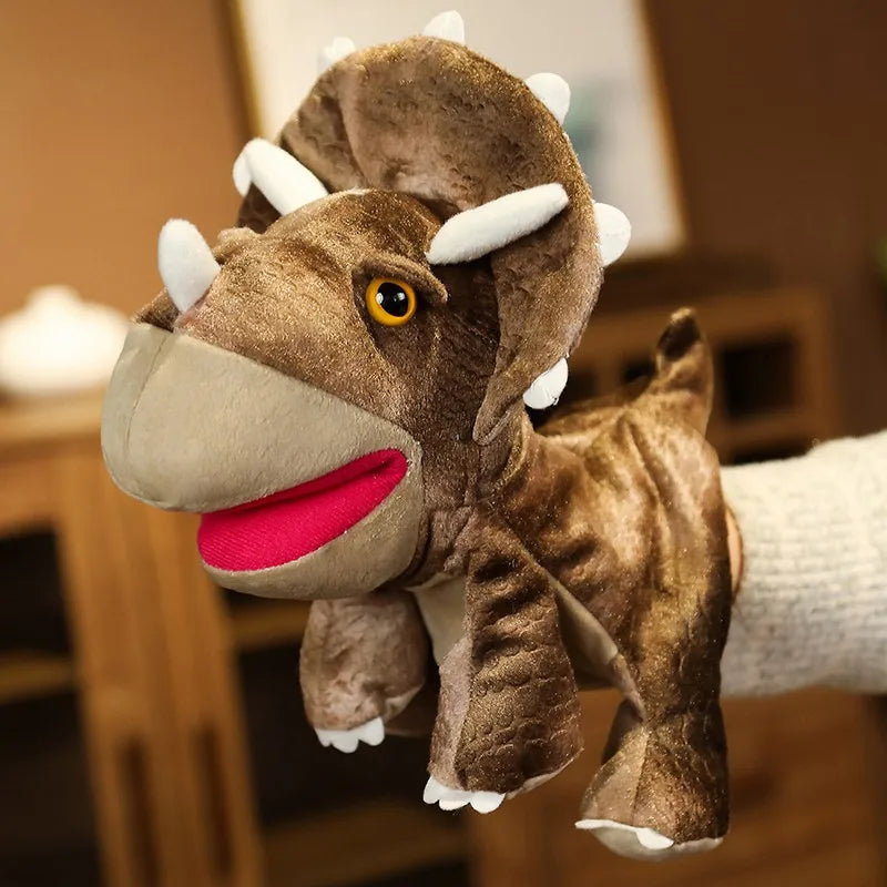 Stuffed Plush Dinosaur Hand Puppet – Kawaii Tyrannosaurus Rex Storytelling Toy for Kids, Educational Baby Gift