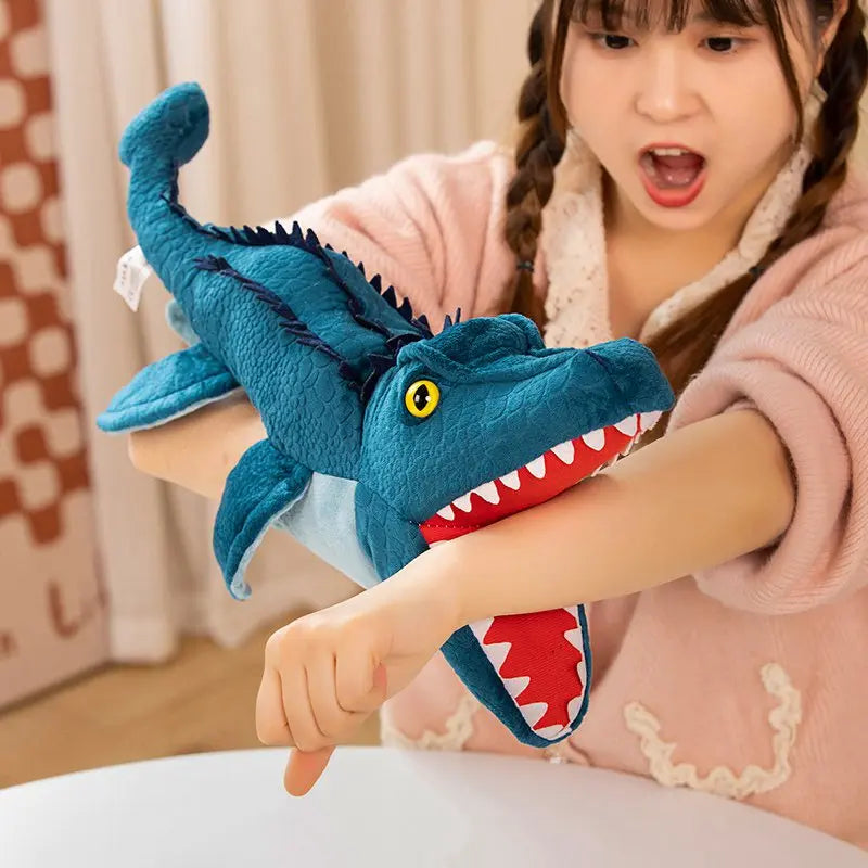 Stuffed Plush Dinosaur Hand Puppet – Kawaii Tyrannosaurus Rex Storytelling Toy for Kids, Educational Baby Gift