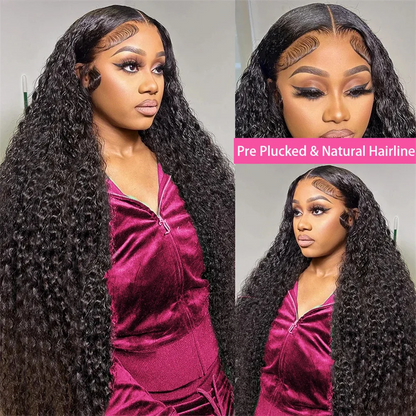 Hd 13x6 Lace Wig Human Hair Curly Wig For Women 40 Inch Brazilian Pre Plucked 13x4 Deep Wave Water Wave Lace Frontal Wigs