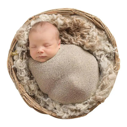 1 Roll Baby Wrap Blanket – Newborn Photography Swaddle Props Cotton Elastic Wrap for Baby Photoshoots