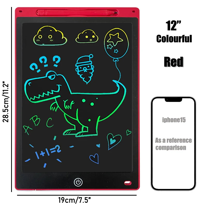 16/12 Inch LCD Drawing Tablet – Colorful Writing Pad for Kids – Doodle Board for 3-8 Year Old Boys & Girls – Creative Toddler Toys