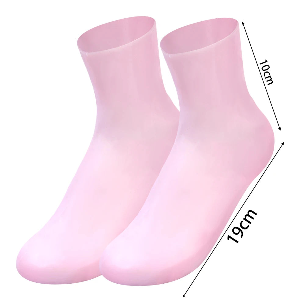 Extended Silicone Foot Socks Moisturizing Foot Care Socks Soften Dead Skin Massage Moisturizing Spa Pedicure Gel Sock Feet Tools