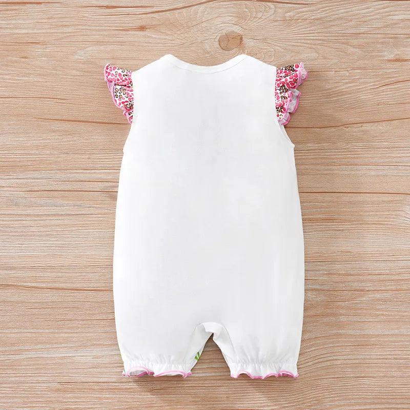 Newborn Baby Romper – Pink Deer Print, Sleeveless Summer One-Piece Outfit for Boys & Girls (0-18 Months)