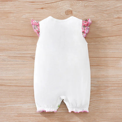 Newborn Baby Romper – Pink Deer Print, Sleeveless Summer One-Piece Outfit for Boys & Girls (0-18 Months)