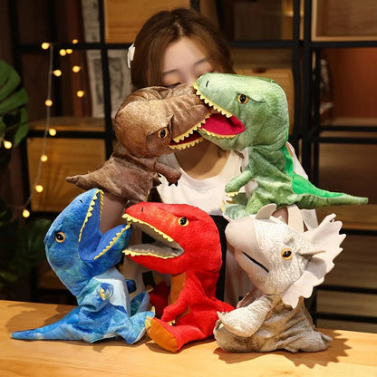 Stuffed Plush Dinosaur Hand Puppet – Kawaii Tyrannosaurus Rex Storytelling Toy for Kids, Educational Baby Gift