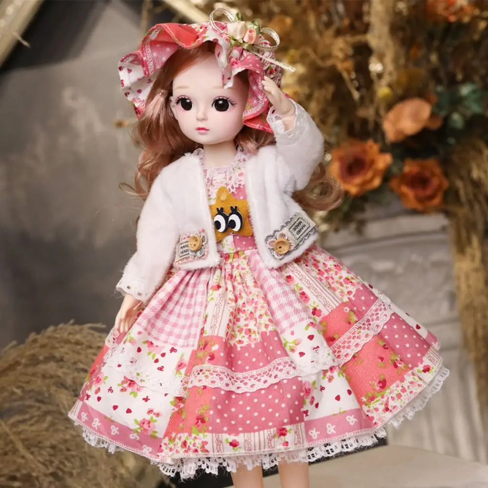 30CM Movable Joint Baby Doll – Dress-Up Princess Toy with 3D Makeup, Cute and Safe Doll for Toddlers and Kids (6-12Y)