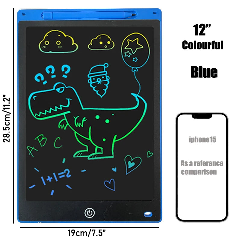 16/12 Inch LCD Drawing Tablet – Colorful Writing Pad for Kids – Doodle Board for 3-8 Year Old Boys & Girls – Creative Toddler Toys