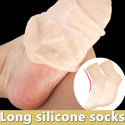 Extended Silicone Foot Socks Moisturizing Foot Care Socks Soften Dead Skin Massage Moisturizing Spa Pedicure Gel Sock Feet Tools