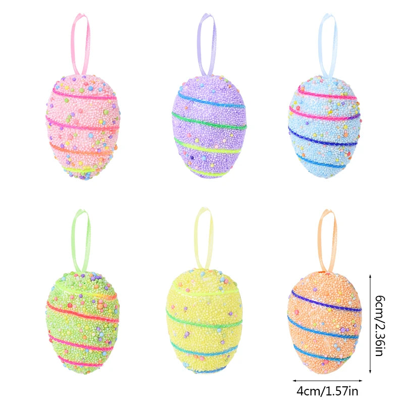 6Pcs Easter Eggs Foam Carrot Hanging Ornaments for Home Decoration Easter Tree Pendants Basket Decor Kids Birthday Favors 2025