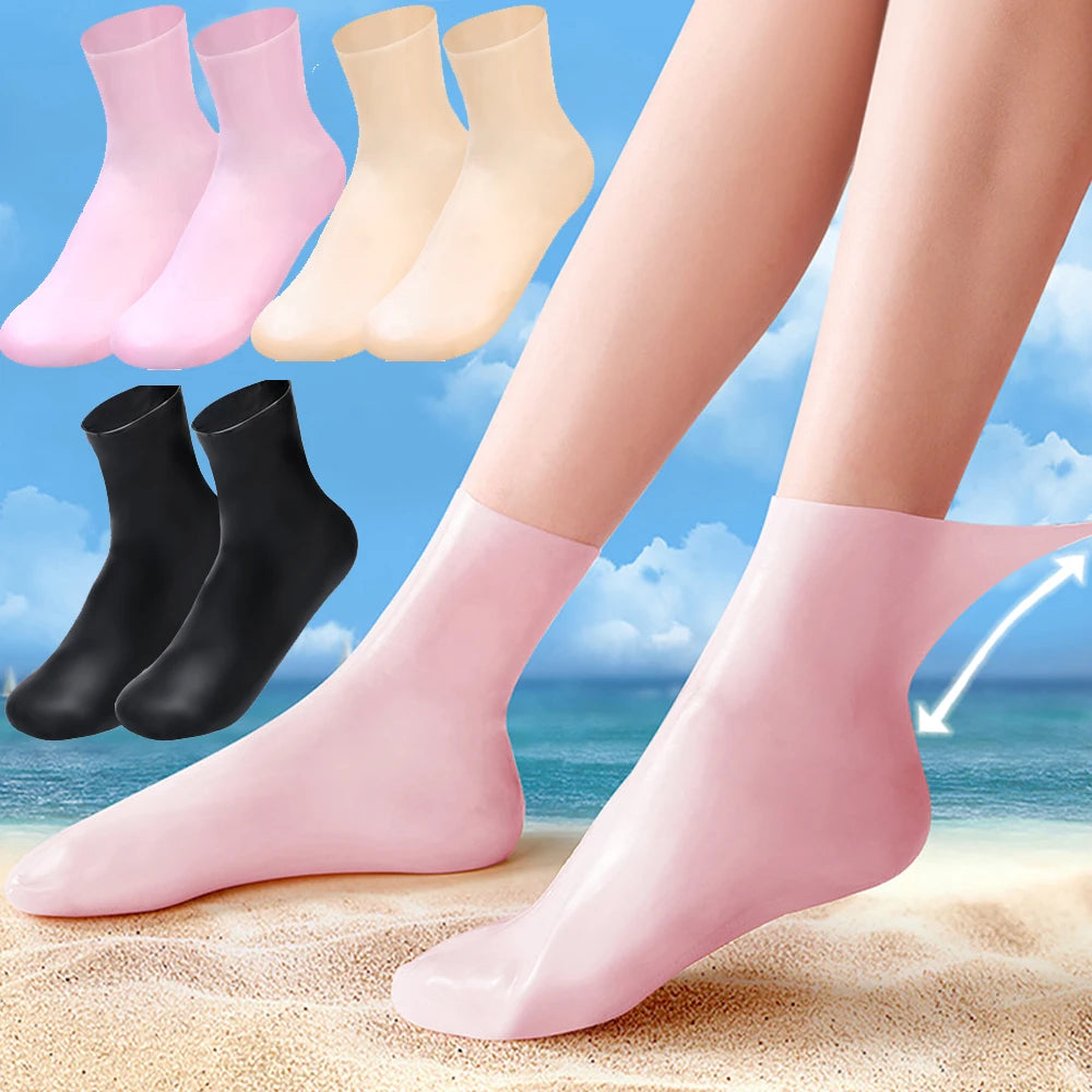 Extended Silicone Foot Socks Moisturizing Foot Care Socks Soften Dead Skin Massage Moisturizing Spa Pedicure Gel Sock Feet Tools