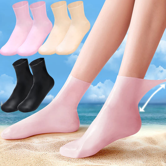 Extended Silicone Foot Socks Moisturizing Foot Care Socks Soften Dead Skin Massage Moisturizing Spa Pedicure Gel Sock Feet Tools