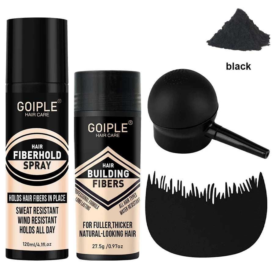 GOIPLE Fiber Hold Spray Instant Hair Volumizing Product Hair Building Fibers Powder Hairstyle Thickening Spray for Men and Women