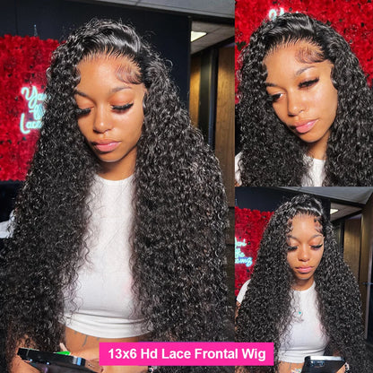 Hd 13x6 Lace Wig Human Hair Curly Wig For Women 40 Inch Brazilian Pre Plucked 13x4 Deep Wave Water Wave Lace Frontal Wigs