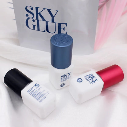 1 Bottle Sky Glue Fake Eyelash Extensions Adhesive 5ml Red Cap Black Fast Dry Sealed Bag Beauty Makeup Tools Professional Korea