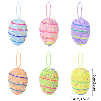 6Pcs Easter Eggs Foam Carrot Hanging Ornaments for Home Decoration Easter Tree Pendants Basket Decor Kids Birthday Favors 2025