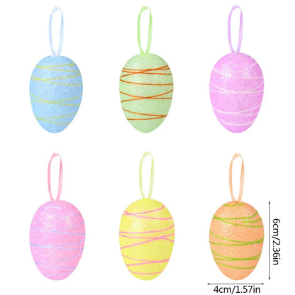 6Pcs Easter Eggs Foam Carrot Hanging Ornaments for Home Decoration Easter Tree Pendants Basket Decor Kids Birthday Favors 2025